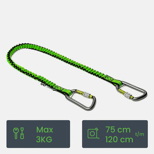 NLG GO Bungee Tool Lanyard, Twin Carabiner